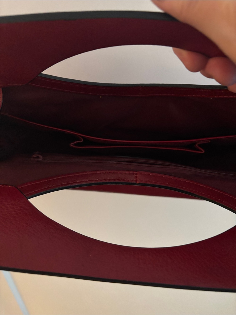 WILSONS LEATHER Pelle Series Red Leather Top-Handle Mini Bag Magnet Closure - Picture 6 of 9